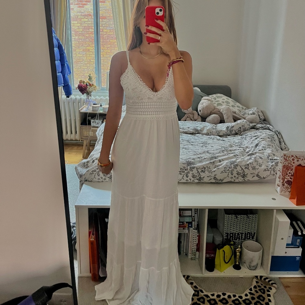 Long white summer dress